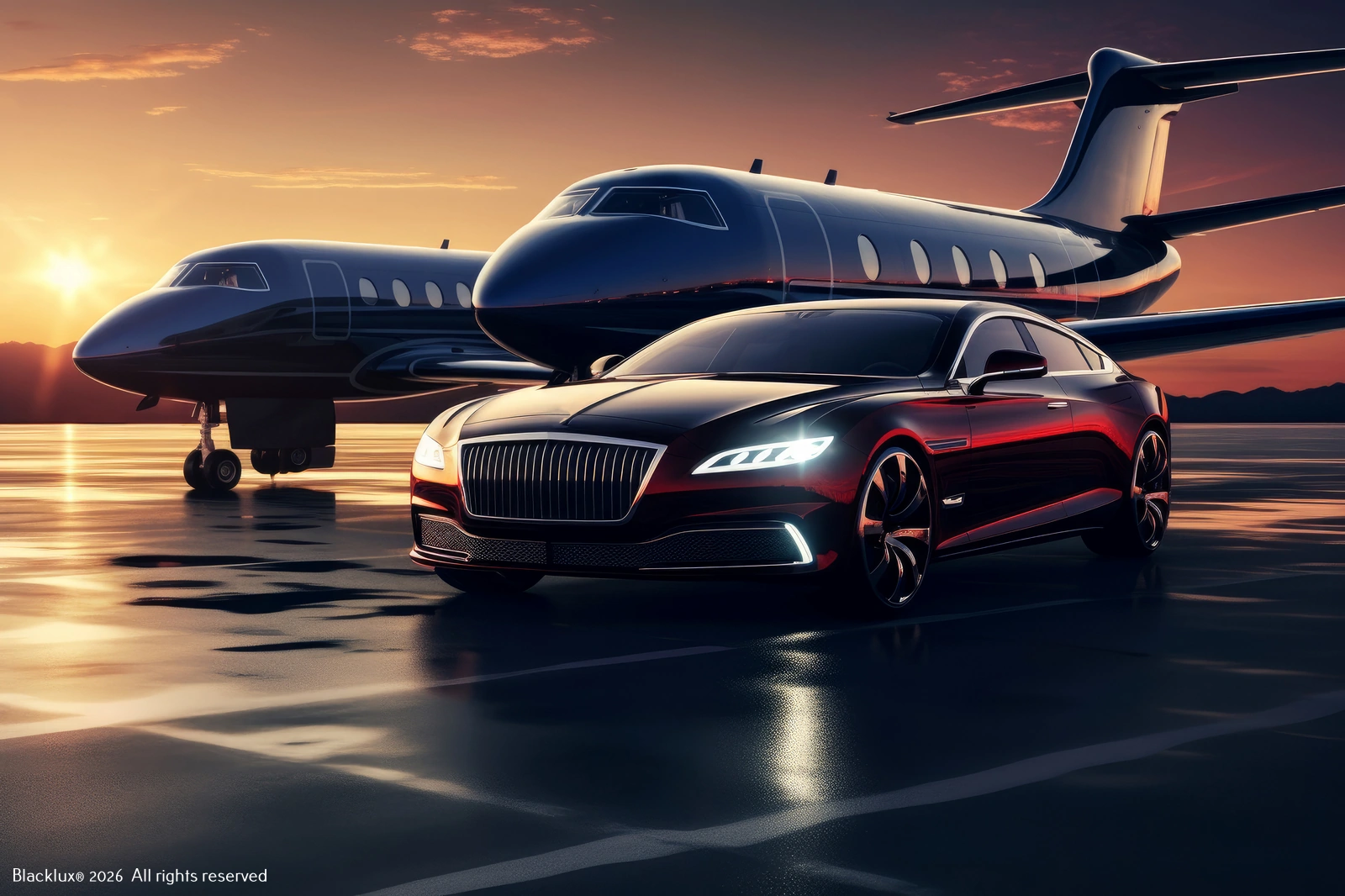 Luxury Blacklux® transfer car for Turin to Malpensa transfer