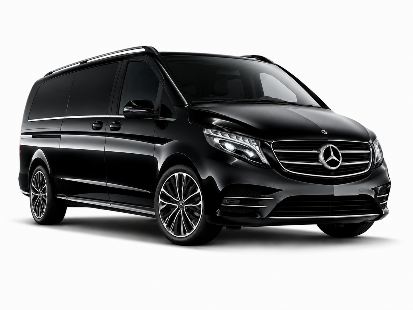 Black Mercedes V-Class Lux for WEF Davos group and luggage transport